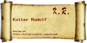 Kotter Rudolf névjegykártya